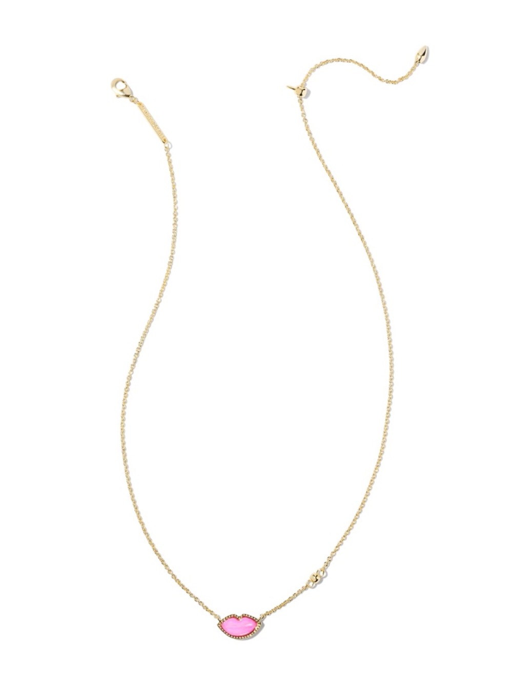 Kendra Scott Gold Necklace with Pink Lip Charm - Picture 2 of 5